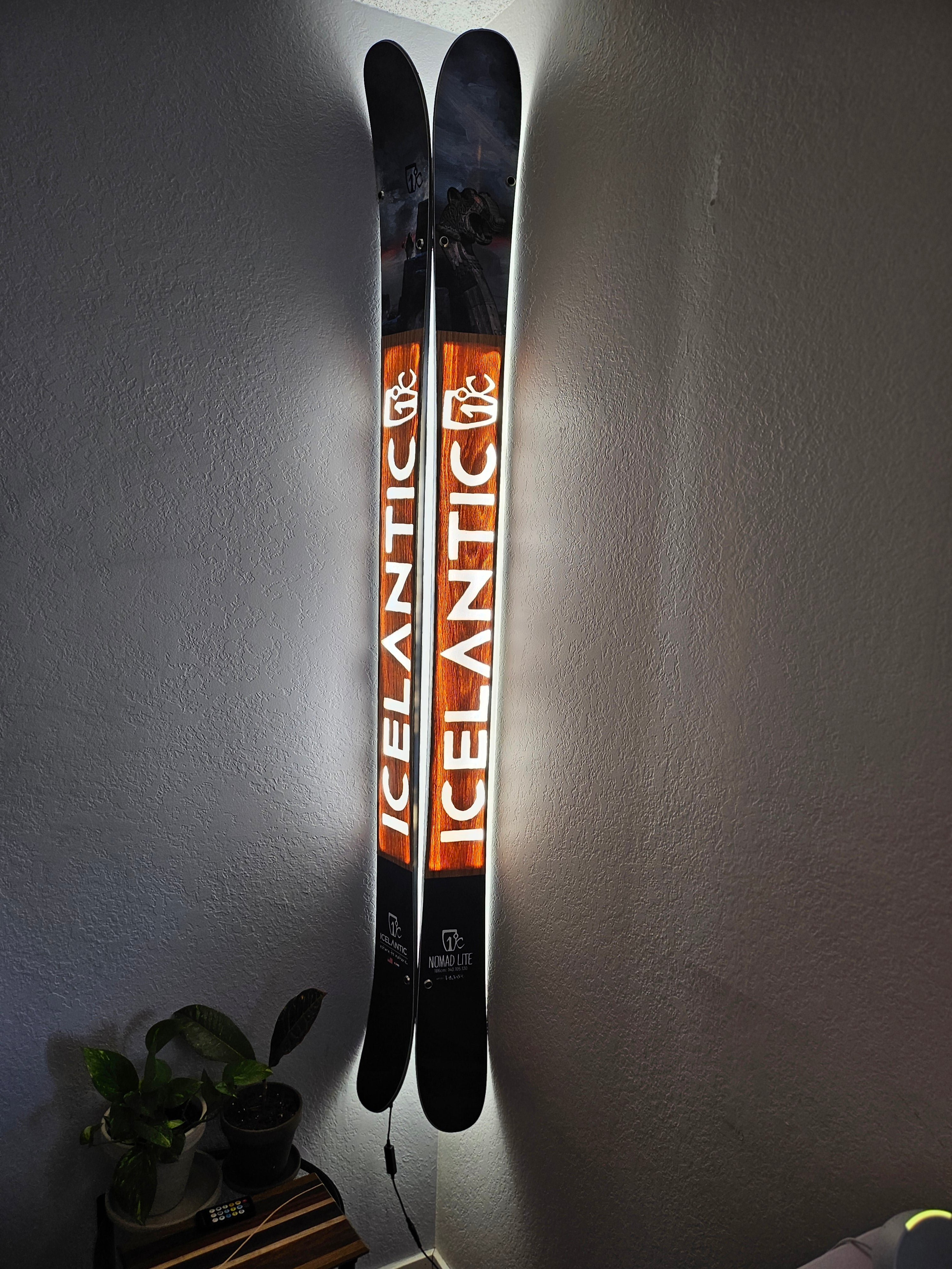 Custom Icelantic Skis Sconce